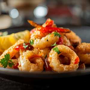 Pan-Fried Calamari with Hot Cherry Peppers