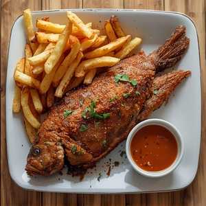 Fish whole Tirapia (Special) with chips