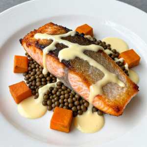 Pavé de Saumon aux Lentilles