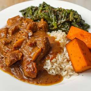 Rice with Two Vegetables and Gravy