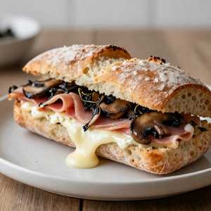 Panino Al Prosciutto E Funghi
