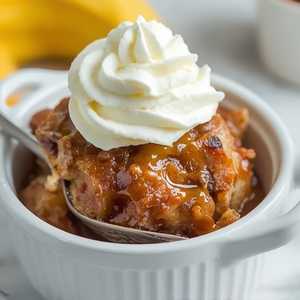 Caramel Banana Bread Pudding