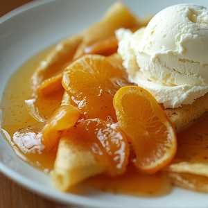 Crèpe Suzette, Vanilla Ice Cream