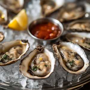Fresh Eastern Oysters on a Half Shell