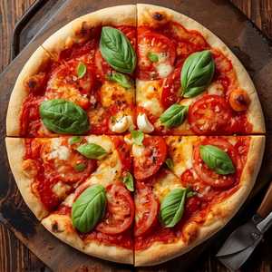 Tomato, Basil & Garlic Pizza (V)