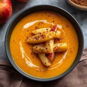 Butternut Squash Bisque with Curried Apples