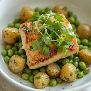 Pan Seared Alaskan Halibut