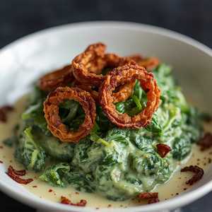 Creamed Spinach with Crispy Shallots