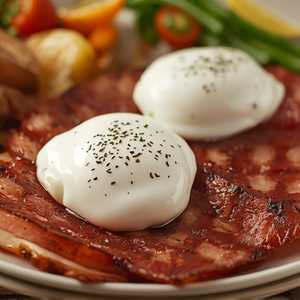 TWO EGGS with Canadian Bacon