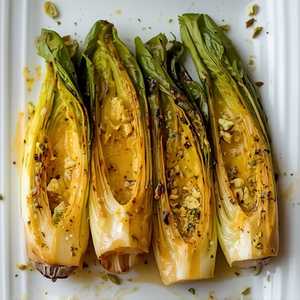 Grilled Endive, Pistachio Butter, Orange Vinaigrette