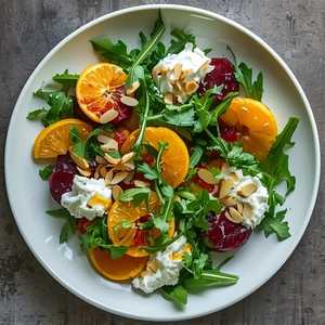 Colorful Beet, Fresh Orange & Whipped Ricotta Salad