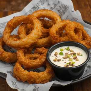 Thick-Cut Onion Rings, Black Truffle Aioli