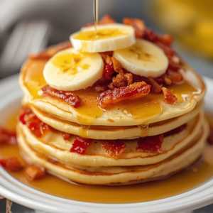 Banana Bacon Stuffed Pancakes