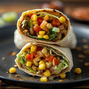 Grilled Cabbage & Corn Burrito
