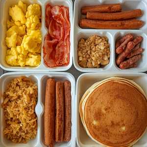 Breakfast Family Feast with Pancakes