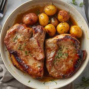Pork Chops Vesuvio
