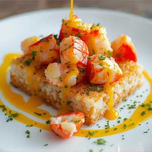 Steamed Half Lobster on Crispy Rice