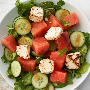Watermelon & Seared Halloumi Salad