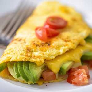 Cheese, Avocado & Tomato Omelette