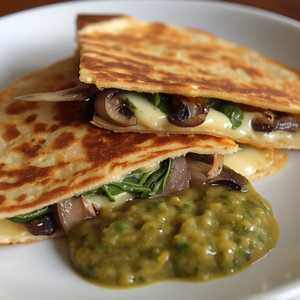 WILD MUSHROOM SPINACH QUESADILLA