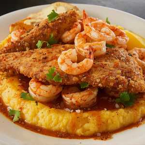 Catfish & Shrimp Grits Platter