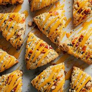 Candied orange and hazelnut scones