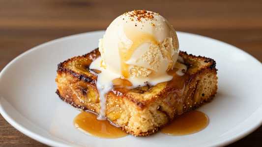 Bananas Foster French Toast Crème Brûlée Bread Pudding