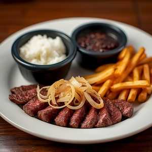 Palomilla Steak (Rice, Beans & Fries)