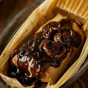 Tamal de Pollo y Mole Negro