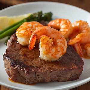 Ribeye with Grilled Shrimp