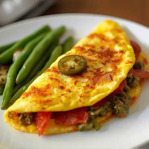 Bacon, Cheese & Jalapeño Omelette