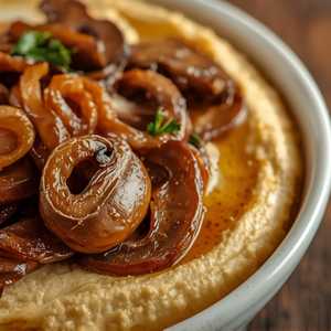 HUMMUS MUSHROOMS & ONIONS