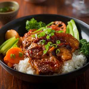 spicy beef brisket + red onion donburi