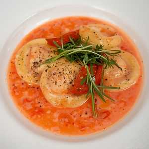 Lobster ravioli with The Ivy pink sauce