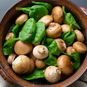 Sautéed Spinach & Button Mushrooms