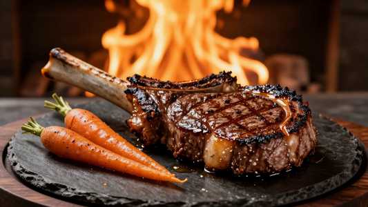 Wood Fire Grilled 16oz Bone In Black Angus Ribeye