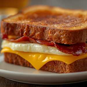 Beef Bacon, Egg & Cheese on Texas Toast