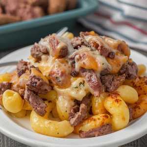 Philly Cheese Steak Mac Meal