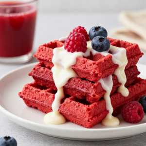 Red Velvet Waffles Delight