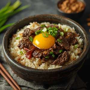 Beef Sukiyaki Fried Rice Bowl