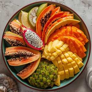 PLATE OF FRESH FRUITS