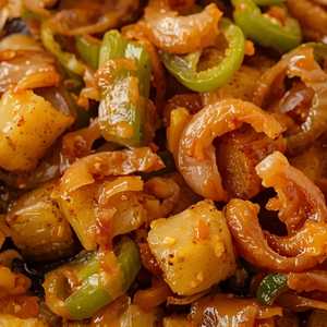 Hash Browns With Onion & Green Pepper