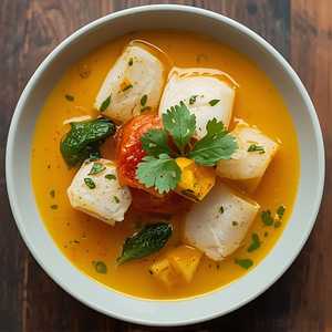 Fish & Preserved Veggie in Golden Soup
