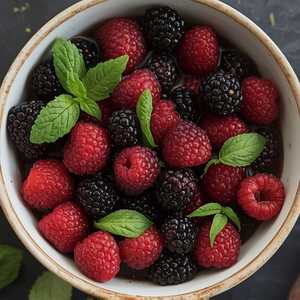 Organic Berries with Balsamic, Ginger, & Mint