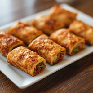 Pan Fried Vegetable Roll 罗汉腐皮卷