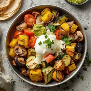 Grilled Vegetable Fajitas For One