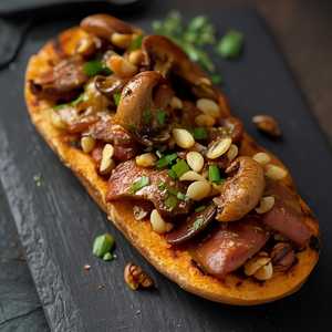Pork Belly Mushroom Toast