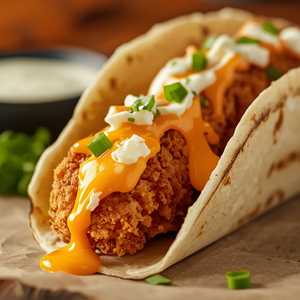 Beef Battered Chicken Taco