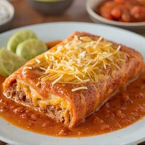 Machaca Burrito (Enchilada Style) With Red Or Green Chili