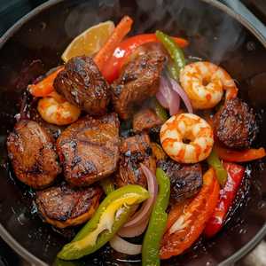 Fajitas Mixtas De Res Y Camaron